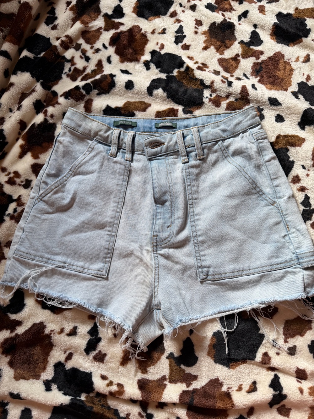 wild fable Light Blue Frayed Hem Denim Shorts